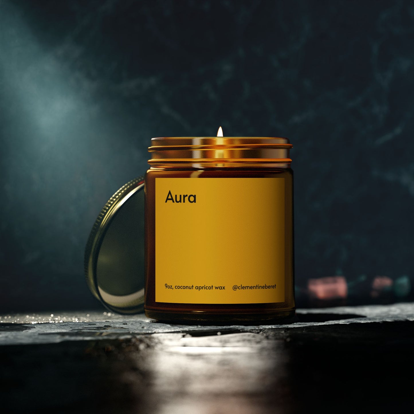 Aura Cashmere Musk Scented Coconut Apricot Wax Candle - 9oz