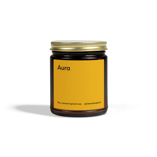 Aura Cashmere Musk Scented Coconut Apricot Wax Candle - 9oz