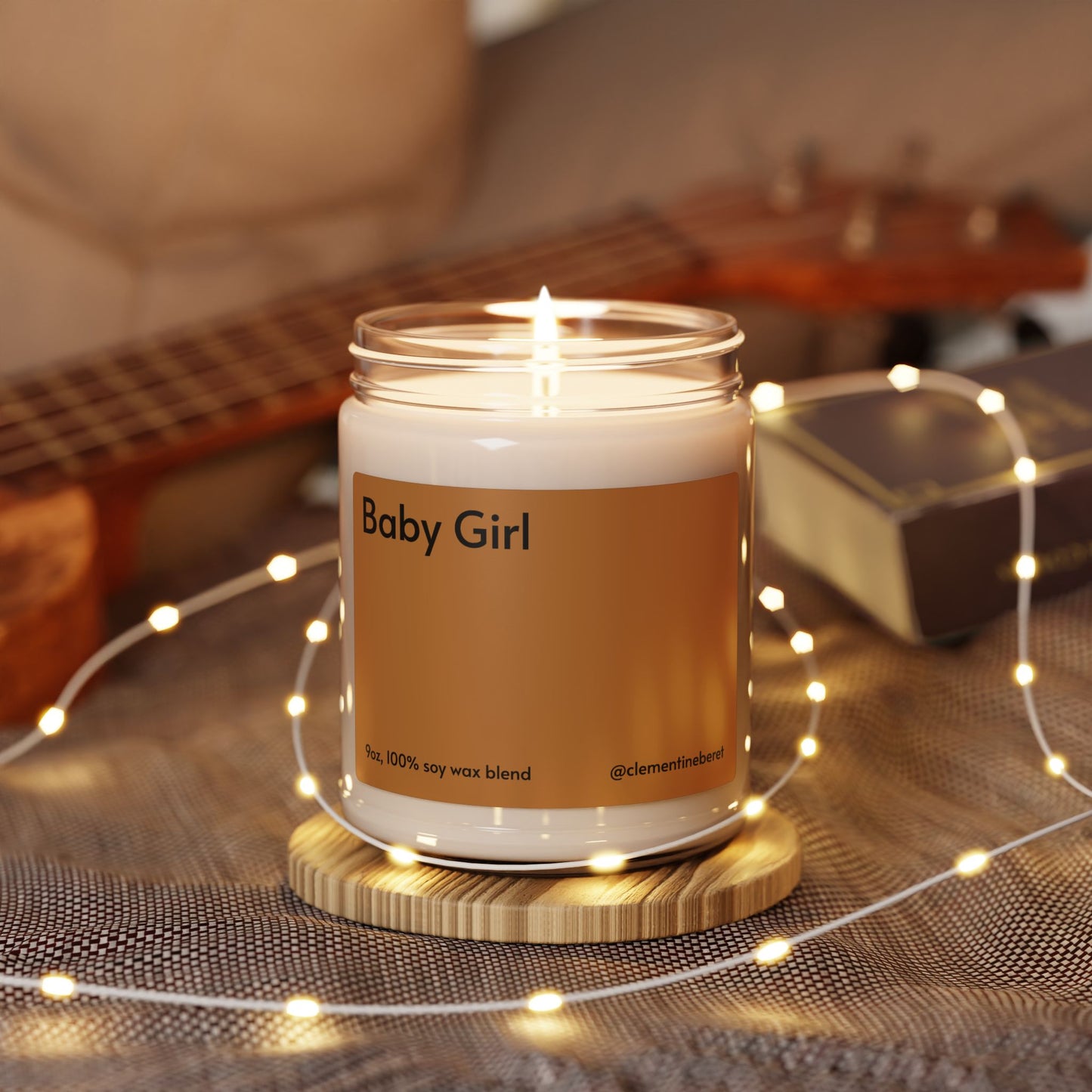 Baby Girl Coconut Cream + Cardamom Scented Soy Candle - 9oz