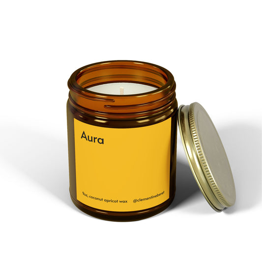Aura Cashmere Musk Scented Coconut Apricot Wax Candle - 9oz
