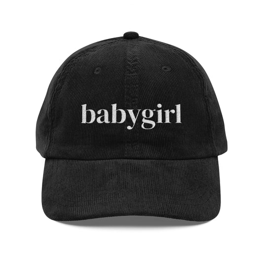 Babygirl Vintage Corduroy Cap (Embroidery)