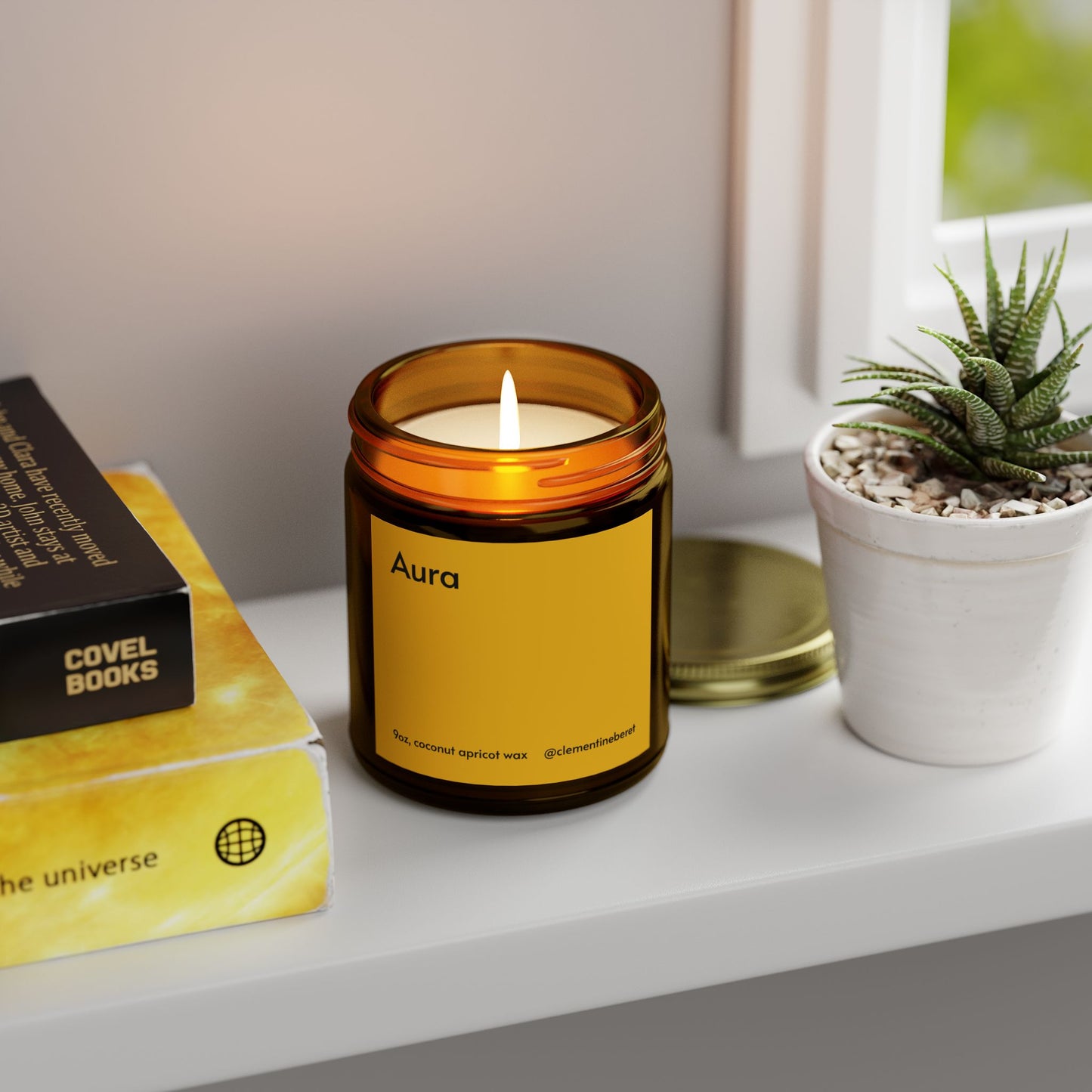 Aura Cashmere Musk Scented Coconut Apricot Wax Candle - 9oz