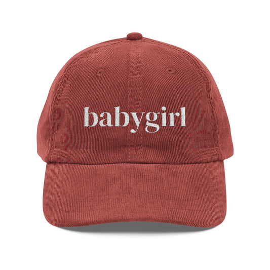 Babygirl Vintage Corduroy Cap (Embroidery)